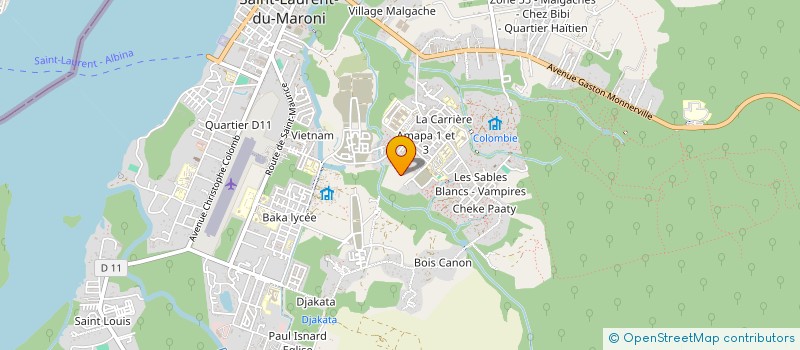 localisation de l'entreprise LE CENTRE DE REHABILITATION POUR OISEAUX D'AMAZONIE à SAINT LAURENT DU MARONI