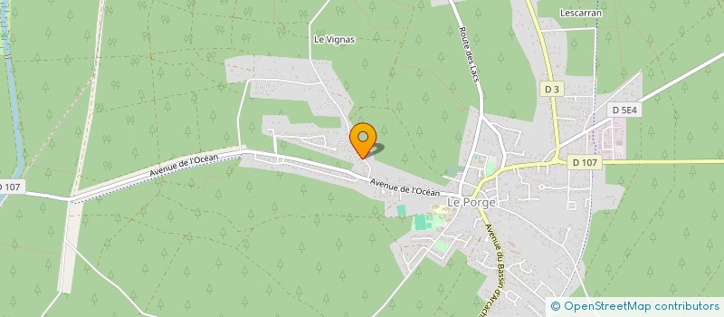 localisation de l'entreprise LE CERCLE DES AMIS REUNIS DU PORGE à LE PORGE
