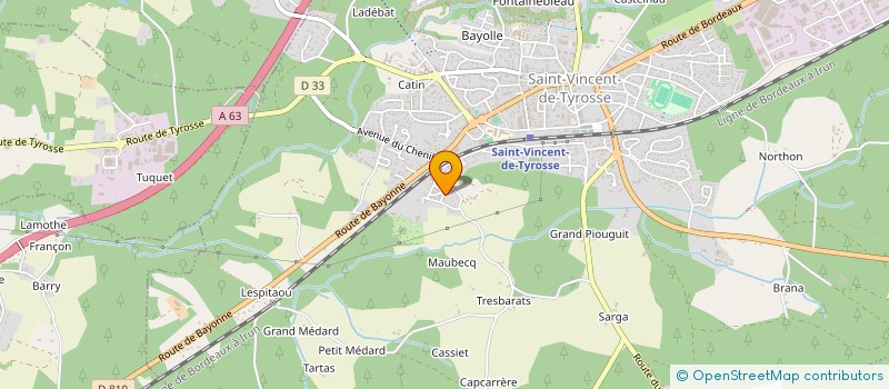 localisation de l'entreprise LE CERCLE DES ARTS DE TYROSSE à SAINT-VINCENT-DE-TYROSSE