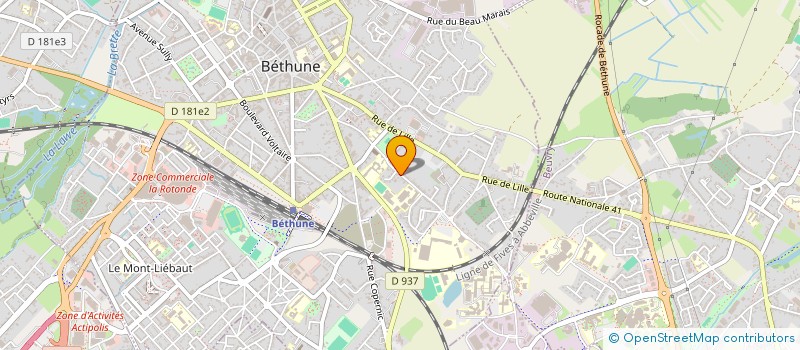 localisation de l'entreprise LE CERCLE DES JEUX à BETHUNE