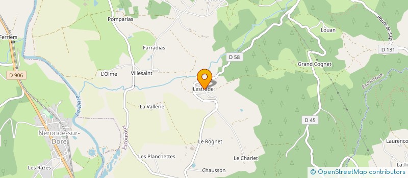 localisation de l'entreprise LE CHABRIOU à ESCOUTOUX