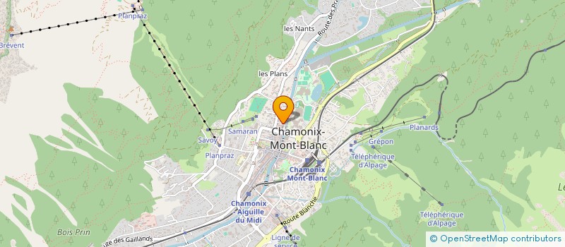 localisation de l'entreprise LE CHALET DE L'ARVE à CHAMONIX-MONT-BLANC
