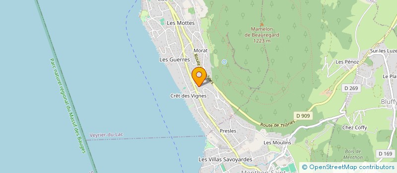 localisation de l'entreprise LE CHALET DES REVES  VEYRIER-DU-LAC