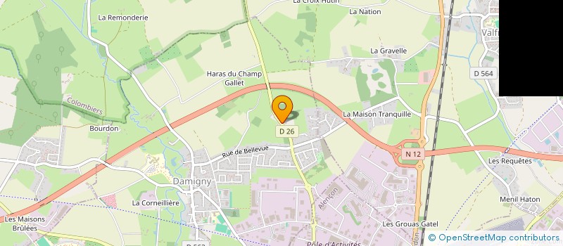 localisation de l'entreprise LE CHAMP GALLET à DAMIGNY