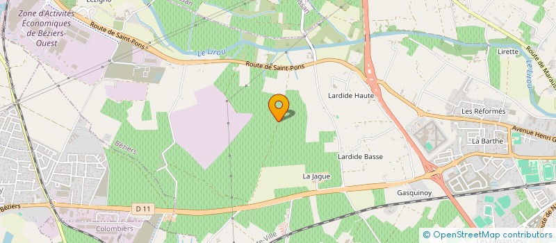 localisation de l'entreprise LE CHAMP POUSSAN à BEZIERS