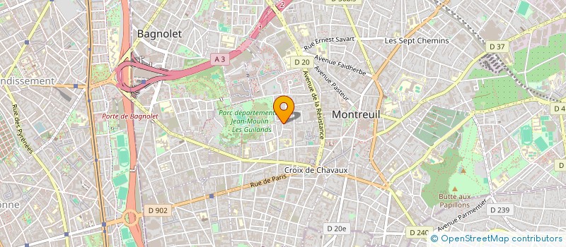localisation de l'entreprise LE CHAT NOIR à MONTREUIL