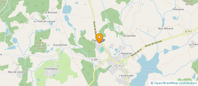 localisation de l'entreprise LE CHATAIGNIER  CIEUX