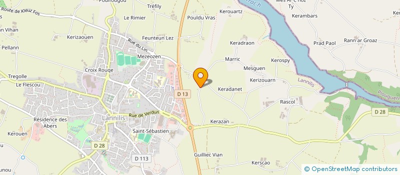 localisation de l'entreprise LE CHATEAU DE KEROUARTZ  LANNILIS