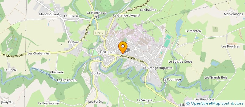 localisation de l'entreprise LE CHATEAU DE LA CREUZETTE à BOUSSAC