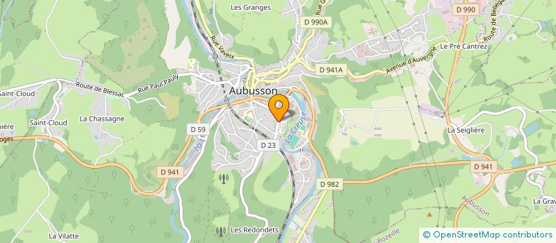 localisation de l'entreprise LE CHATEAU DE SALLANDROUZE à AUBUSSON