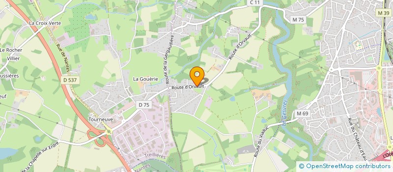 localisation de l'entreprise LE CHENE VERT  LA CHAPELLE-SUR-ERDRE