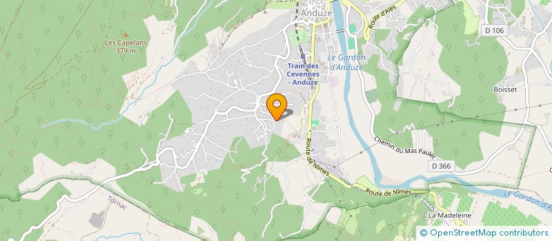 localisation de l'entreprise LE CHENE VERT à ANDUZE