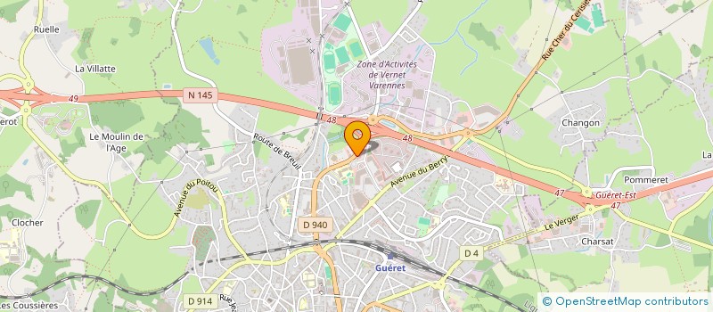 localisation de l'entreprise LE CHER DU PRAT à GUERET