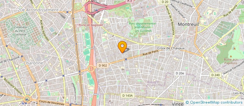 localisation de l'entreprise LE CHEVAL NOIR à MONTREUIL