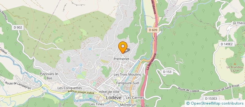 localisation de l'entreprise LE CLOCHER VERT  LODEVE