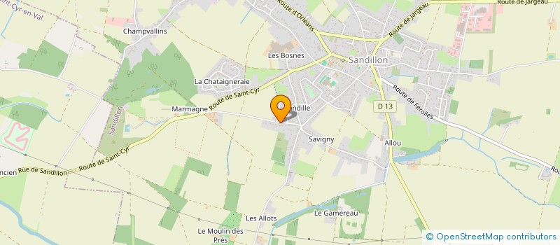 localisation de l'entreprise LE CLOS DES DUVAUX à SANDILLON