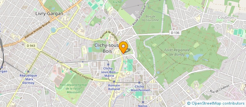 localisation de l'entreprise LE CLUB 12 à CLICHY-SOUS-BOIS