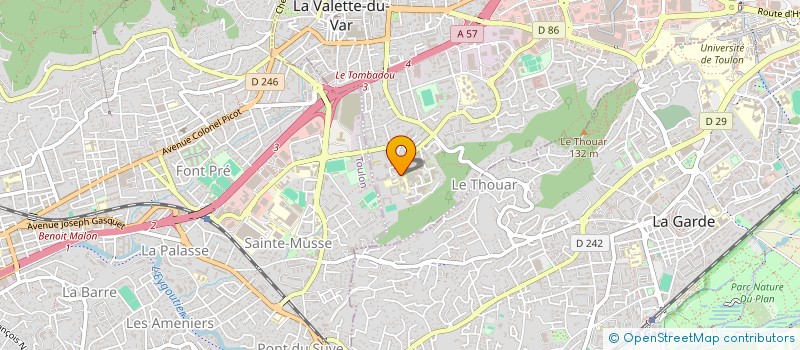 localisation de l'entreprise LE CLUB DE LA COUPIANE à LA VALETTE-DU-VAR