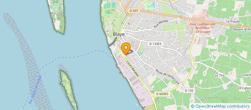 localisation de l'entreprise LE CLUB DES CINQ à BLAYE