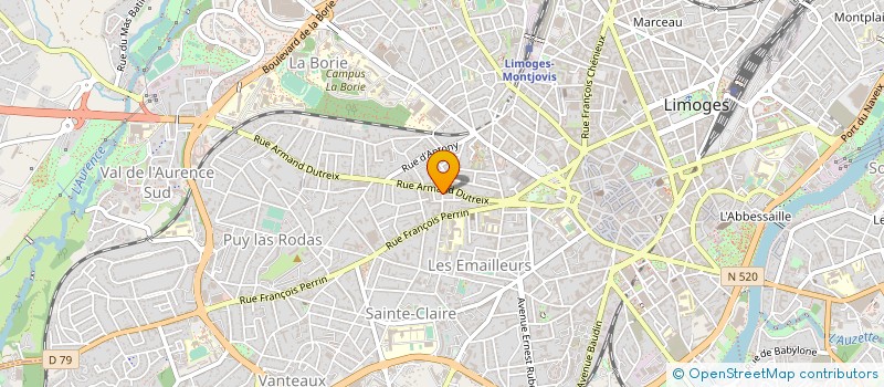localisation de l'entreprise LE CLUB DES QUATRE à LIMOGES