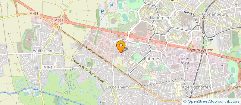 localisation de l'entreprise LE CLUB DU PARC SA à STRASBOURG