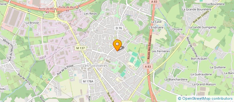 localisation de l'entreprise LE COCON - MAISON D'ASSISTANTES MATERNELLES  LES SORINIERES