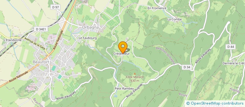 localisation de l'entreprise LE COEUR FOU  BEAUFORT-ORBAGNA