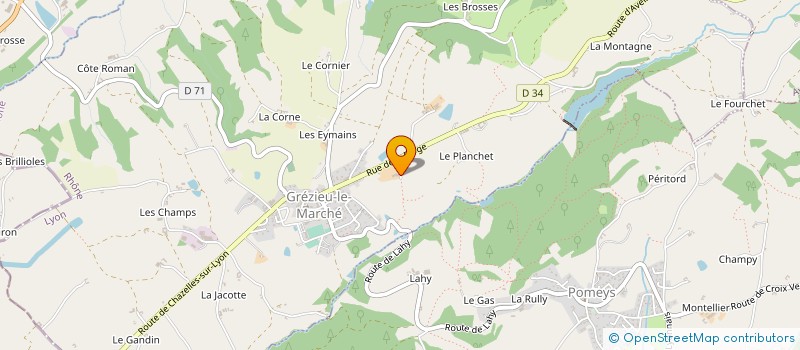 localisation de l'entreprise LE COIN CHAMPETRE  GREZIEU-LE-MARCHE