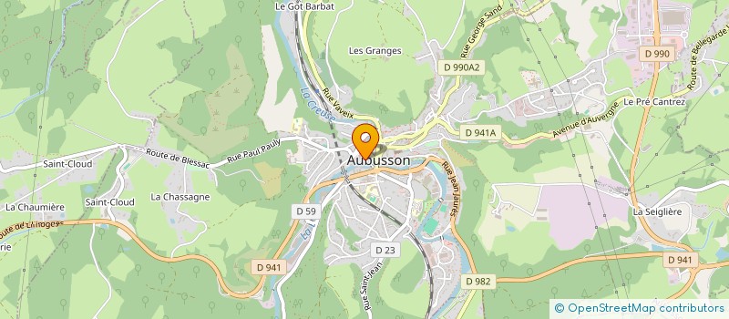localisation de l'entreprise LE COMITE DES FETES D'AUBUSSON à AUBUSSON