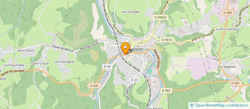 localisation de l'entreprise LE COMPTOIR à AUBUSSON
