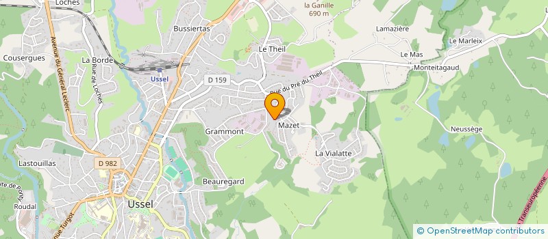 localisation de l'entreprise LE COMPTOIR DU MARCHE  USSEL