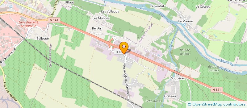 localisation de l'entreprise LE COMPTOIR VINICOLE ET BRASSICOLE FRANCAIS C.V.B.F. à GENSAC-LA-PALLUE