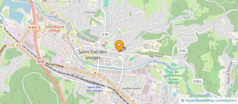 localisation de l'entreprise LE CONTINENTALL à SAINT-DIE-DES-VOSGES