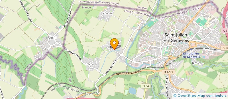 localisation de l'entreprise LE COTEAU DU SALEVE à SAINT-JULIEN-EN-GENEVOIS