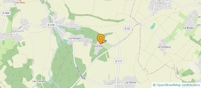 localisation de l'entreprise LE COTTAGE DE NINON.  BEAUVOIR