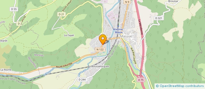 localisation de l'entreprise LE COURCELLES à MASSIAC