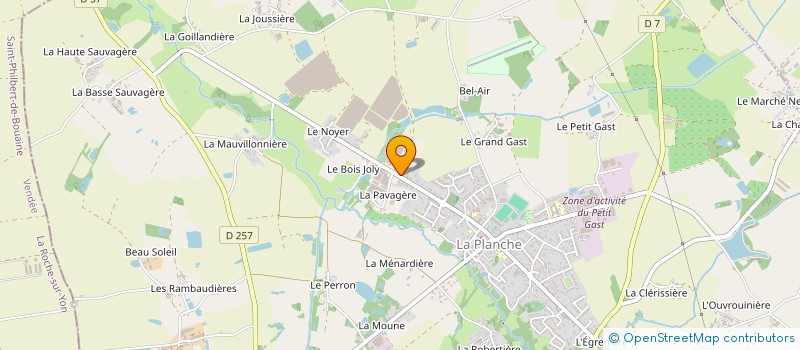 localisation de l'entreprise LE COURTIL DE LA PAVAGERE  LA PLANCHE