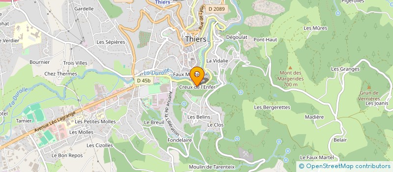 localisation de l'entreprise LE CREUX DE L ENFER à THIERS