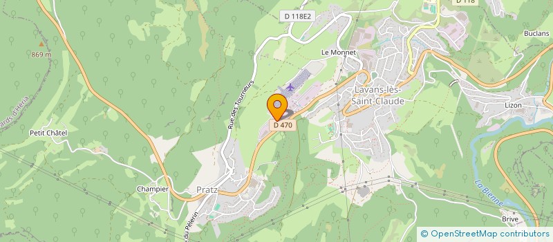 localisation de l'entreprise LE CURTILLET  LAVANS-LES-SAINT-CLAUDE