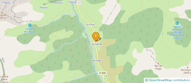 localisation de l'entreprise LE DAHUT à ALLOS