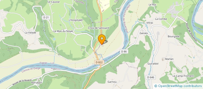 localisation de l'entreprise LE DOMAINE DE L'ESCADASSE  FAYCELLES