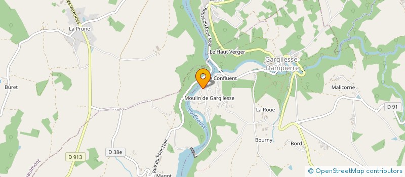 localisation de l'entreprise LE DRAGON DU MOULIN à GARGILESSE-DAMPIERRE