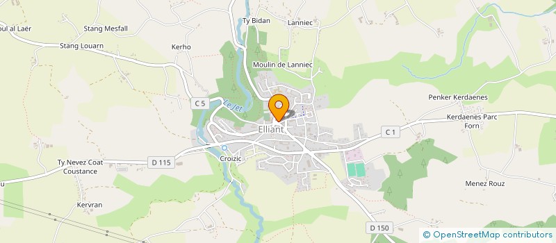 localisation de l'entreprise LE FOURNIL D'ELLIANT  ELLIANT