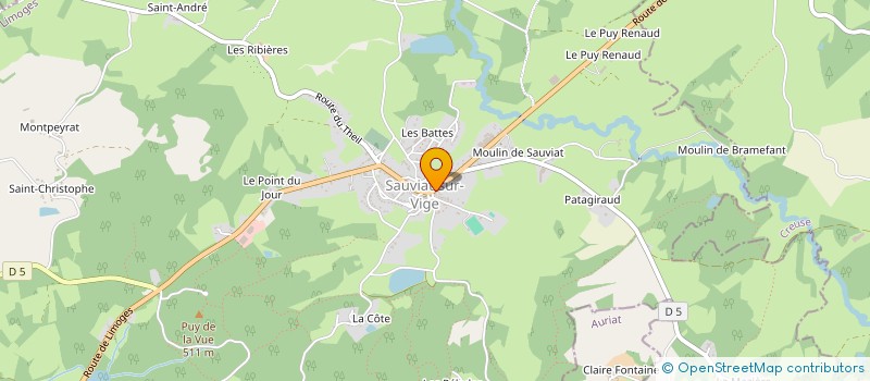 localisation de l'entreprise LE FOURNIL DES DELICES  SAUVIAT-SUR-VIGE