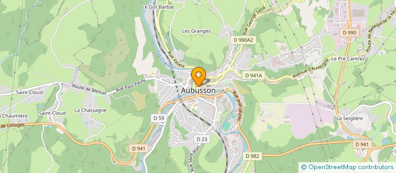 localisation de l'entreprise LE FRANCE & CO à AUBUSSON