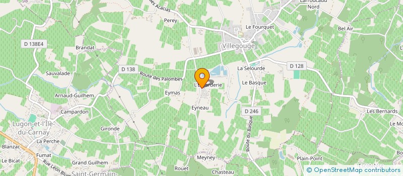 localisation de l'entreprise LE FRONSADAIS VITI  VILLEGOUGE