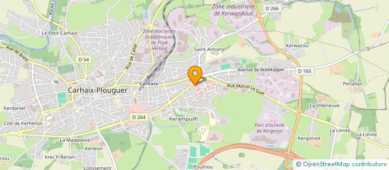 localisation de l'entreprise LE GALL AUTOMOBILES - LGA CARHAIX  CARHAIX-PLOUGUER