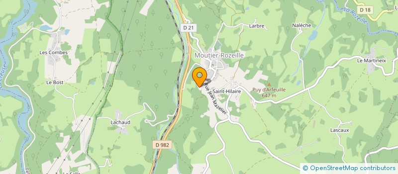 localisation de l'entreprise LE GARAGE à MOUTIER-ROZEILLE