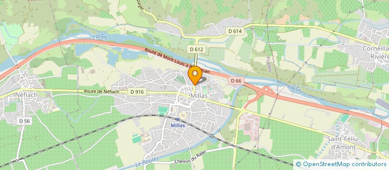 localisation de l'entreprise LE GARAGE  MILLAS