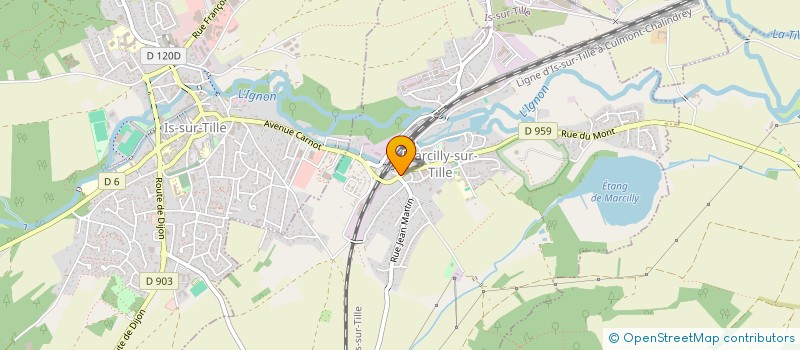 localisation de l'entreprise LE GARAGE  MARCILLY-SUR-TILLE